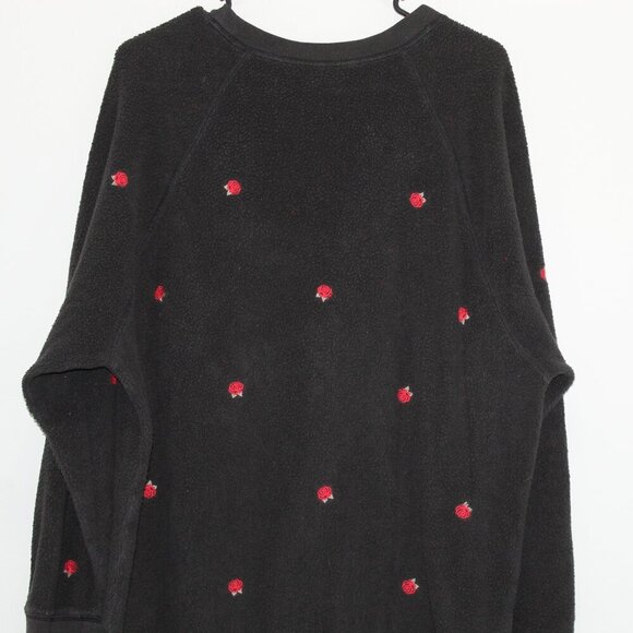 PINK Victoria's Secret Black Rose Embroidered Sweater Size Medium - Picture 6 of 7